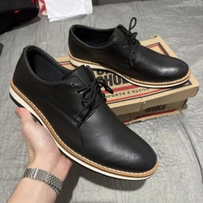 Sapato Social Masculino Oxford Preto Marrom