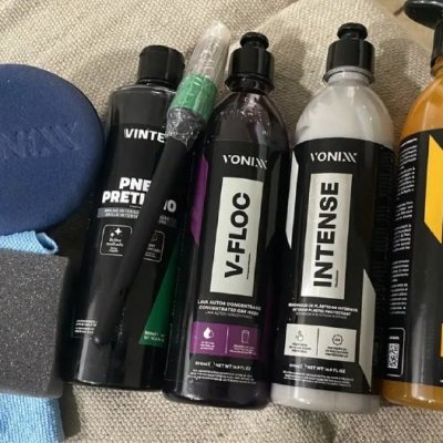Kit Lavagem Vonixx Shampoo V-Floc Cera Tok Final Intense Pneu Pretinho Vintex