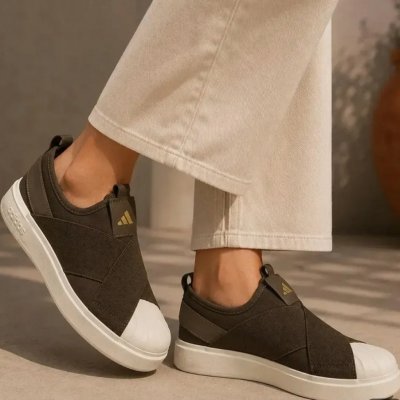 Tênis Feminino Slip On adidas Marrom Liso 39 Br