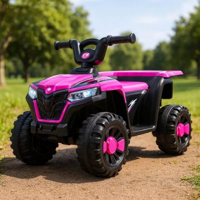 Quadriciclo Pedal Elétrico 6V Rosa Som/LED