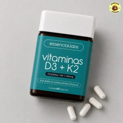 VITAMINA D3 K2 Menaquinona-7 60 Capsulas