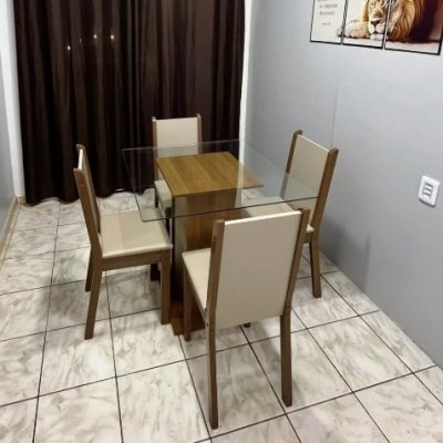 Conjunto Sala de Jantar Madesa Aline 4 Cadeiras
