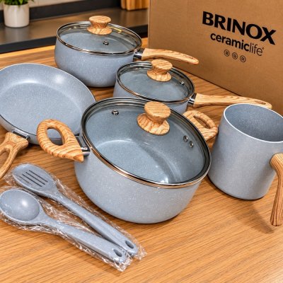 Jogo Panelas Indução Brinox 7 Peças Gris