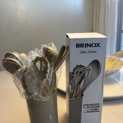 Kit Silicone Panelas Brinox 12 Peças Madeira