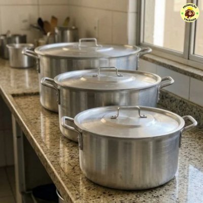Kit Panela Feijoada Caldo De Alumínio 3 Peças