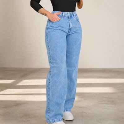 Calça Jeans Wide Leg Pantalona
