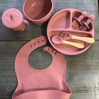 Kit Alimentar Bebê 8un Copos Azul BPA Free
