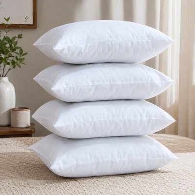 4 Travesseiros 100% Algodão Extra Firme Branco