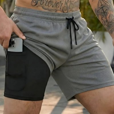 Kit 3 Shorts 2 Em 1 para Academia e Corrida