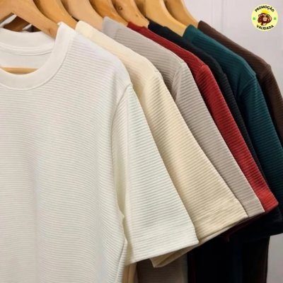 Kit com 4 Camisetas Canelada Americana Ribana