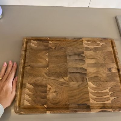 Tabua Churrasco Madeira Teca Invertida 40x30x2cm