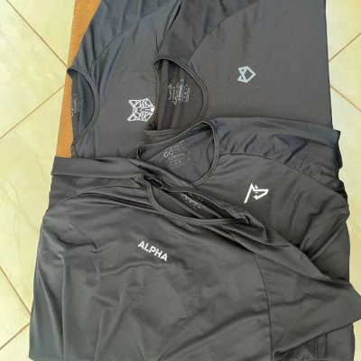 Kit 5 Camisetas Dry Fit All Black Alpha