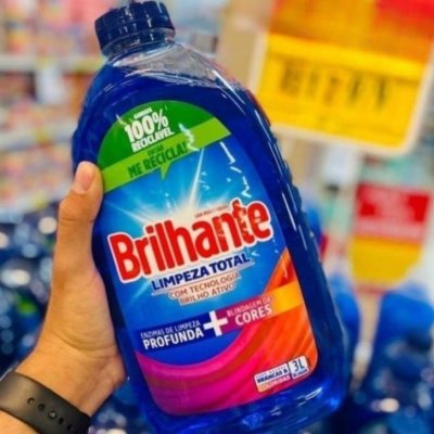 Brilhante Limpeza Total Lava Roupas Líquido 3L