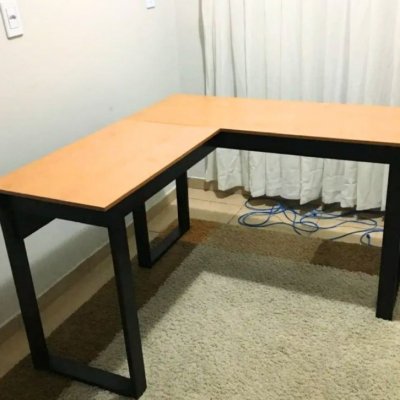Escrivaninha Industrial Berlim Em L, MDF