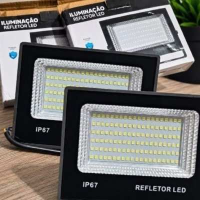 kit 2 Refletor Led 200w Holofote Bivolt