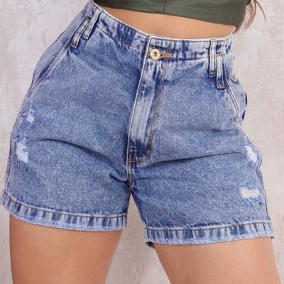 Short Mon 100% Boyfriend Cintura Alta Feminina