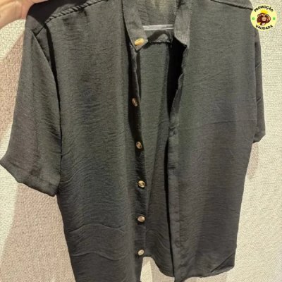 Camisa Manga Curta Gola Padre Masculina Festa Trabalho