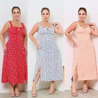 Vestido Camponesa Regata Feminino Rodado Florido