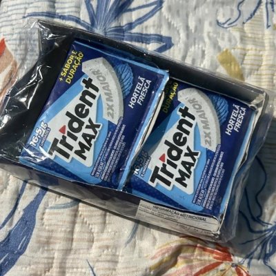 Chiclete Trident Max Hortelã Fresca Sem Açúcar - Caixa com 14 unidades