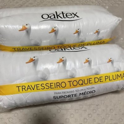 Kit 4 Travesseiros 50x70 Antialérgico Toque de Pluma de Ganso Oaktex