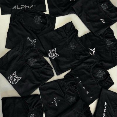Kit 5 Camisetas Dry Fit All Black Alpha