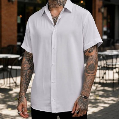 Camisa Masculina Social Manga Curta Slim Verão