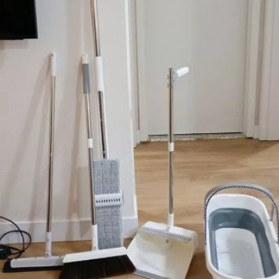 Kit de Limpeza 5 Peças Vassoura Rodo Pá Balde