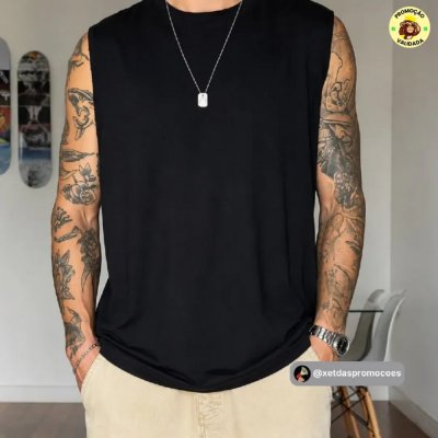 Kit com 3 Regata Oversized 100 Algodao