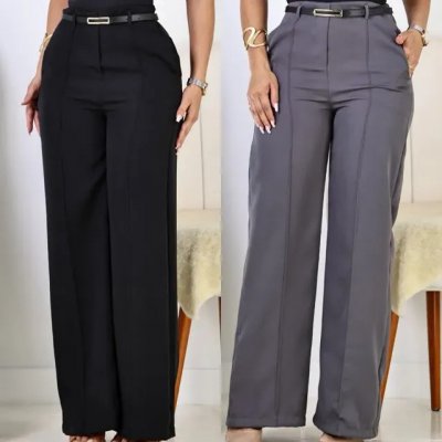 Kit 2 Calça Pantalona Feminina Alfaiataria Elegante C/ Cinto — avaliação prática