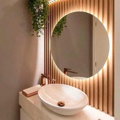 Espelho Redondo Decorativo com LED