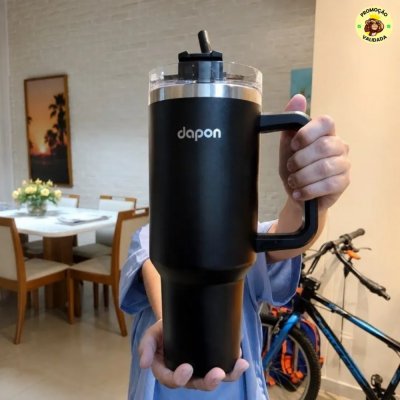 Copo Termico Dapon 1200ml Inox Com Canudo Tampa