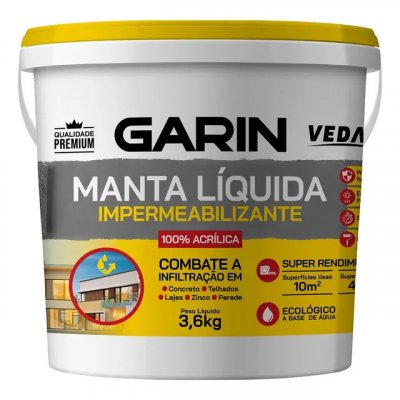 Manta Líquida Emborrachada Impermeabilizante 3,6kg — proteção impermeável em camada flexível