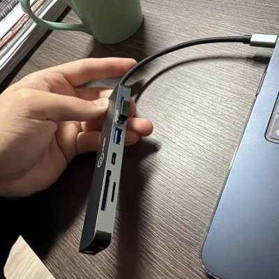 Hub USB-C 7 em 1 HDMI 4K MacBook Air Cinza