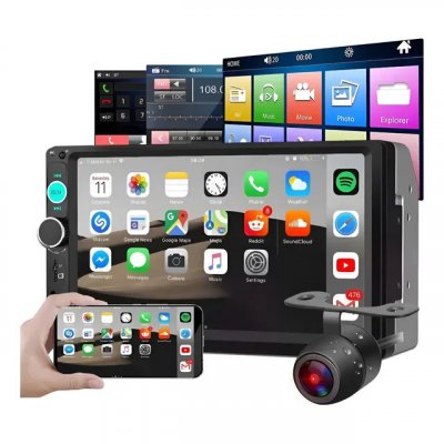 Multimídia 7 Polegadas 2DIN MP5 Touch Screen com Câmera de Ré