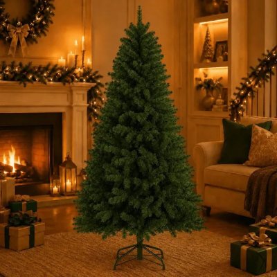 Árvore De Natal Verde Luxo 150 cm — 500 Galhos com Pé De Ferro (DEKASA)
