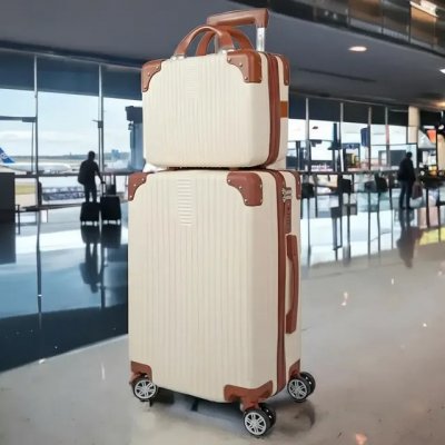 Mala De Viagem 10kg Promoção Rodas 360° Miami Com Frasqueira Bege Listras - Review