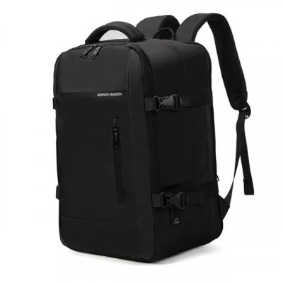 Mochila sem gênero impermeável e reforçada com capacidade ampliada de 30-42L (preta)