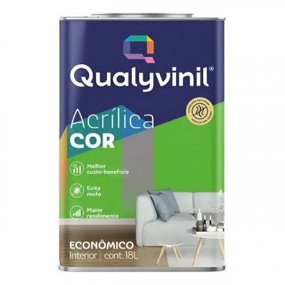 Qualyvinil Acrílica Econômica Branco 18 L — Balde (Cor Cenoura)