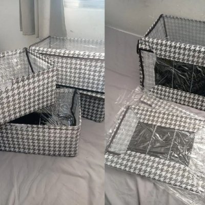 Kit 4 Caixas Organizadoras Dobráveis De Guarda Roupa