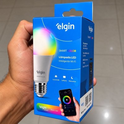Lâmpada Inteligente RGB 10W Elgin Wifi