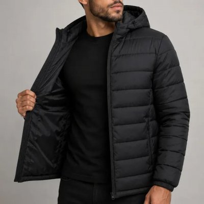 Jaqueta Puffer Bobojaco Corta Vento em Nylon — Preto (P)