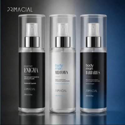 Kit Body Splash Masculino Barbarius + Enigma + Midtown 200ml — trio de fragrâncias