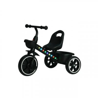 Triciclo Motoca Infantil Picolé Maxi Baby com Pedal e LED — Preto