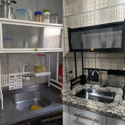 Escorredor De Pratos Louça Preto Cozinha Suspensa 65cm 18pçs