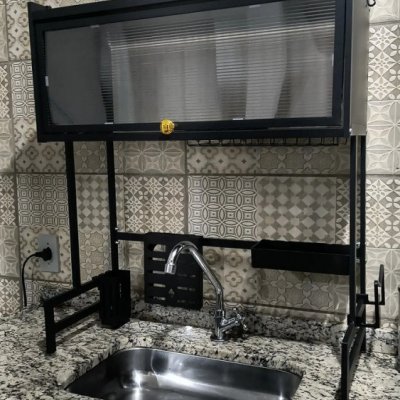 Escorredor de Pratos Louça Preto Suspenso 65cm