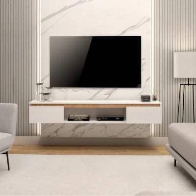 Rack Suspenso Clean White para TV até 65
