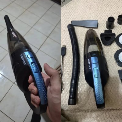 Aspirador de Pó Portátil Sem Fio, Motor Potente 240W