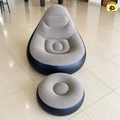 Sofa Inflavel Poltrona Preguicoso Com Pufe