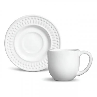 Jogo de Café Porto Brasil Cerâmica 12 Peças Branco 72ml — compacto e funcional