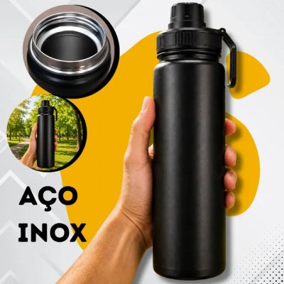 Garrafa Térmica Inox 800ml — Copo para Frio e Quente, Indicada para Café